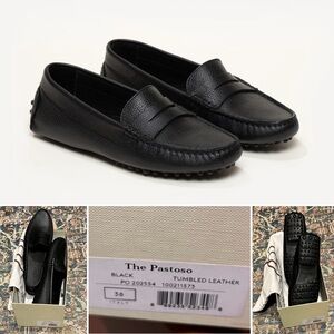 M. Gemi The Pastoso black tumbled leather drivers